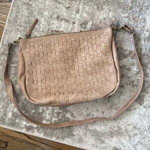Free People Tan Woven Crossbody Bag